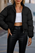Solid Pocket Turtleneck Outerwear T984293
