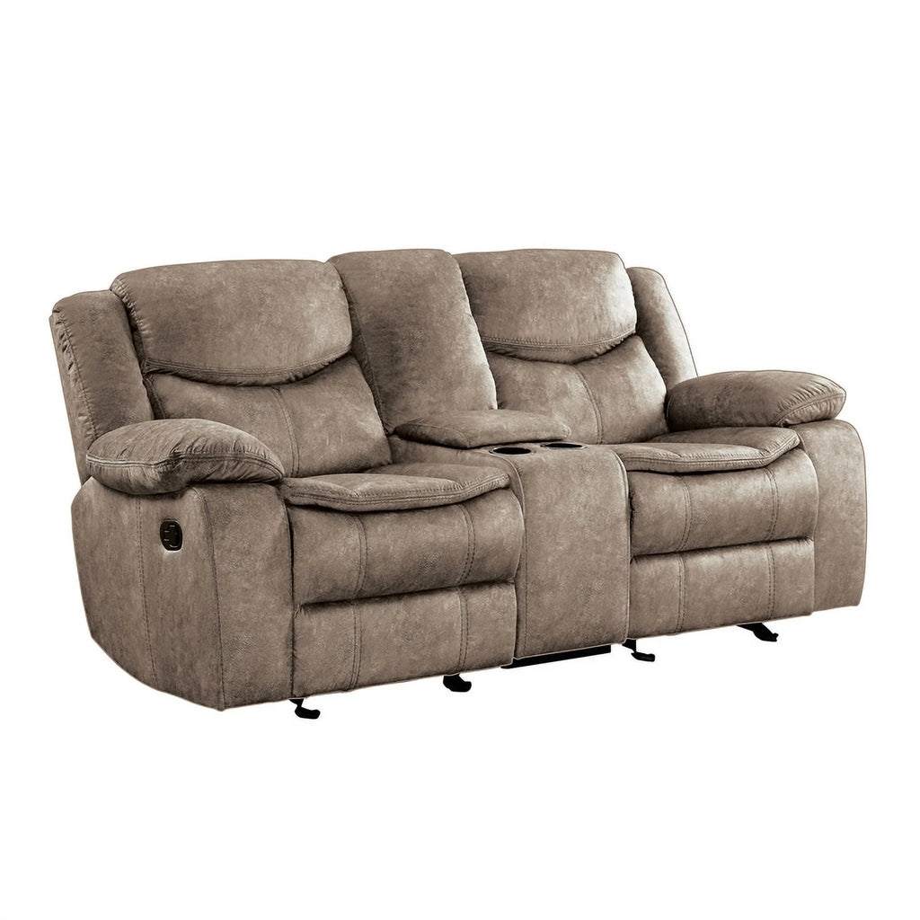 Brown Microfiber 2-Piece Reclining Sofa Set J7880