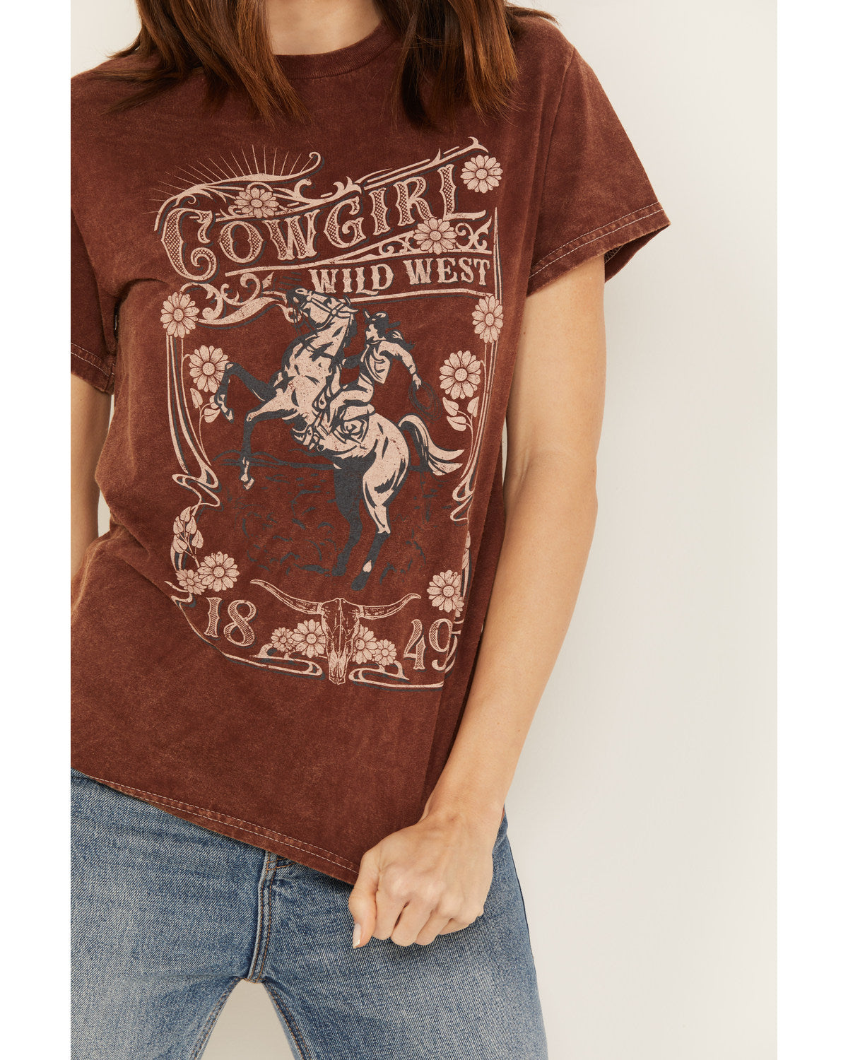 Brown Cowgirl Graphic Tee O980338