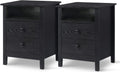 Set of 2 Wood Nightstands with Drawers A2002