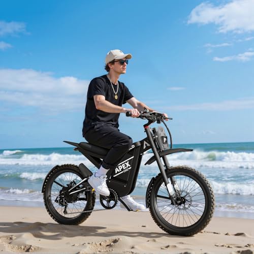 Electric Dirt Bike with 1440Wh Battery 30AH, 25 Inch Fat Tire E130