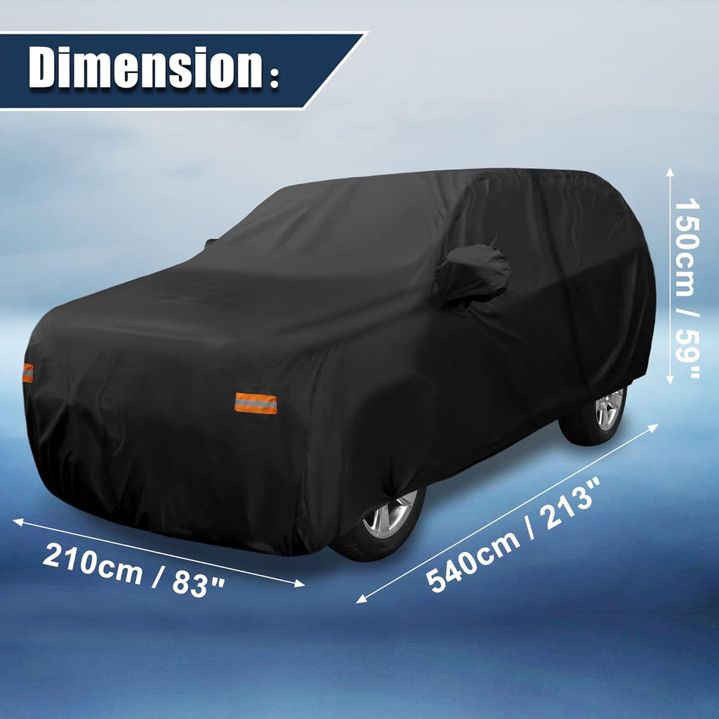 Black Car Cover with Driver Door Zipper O338986