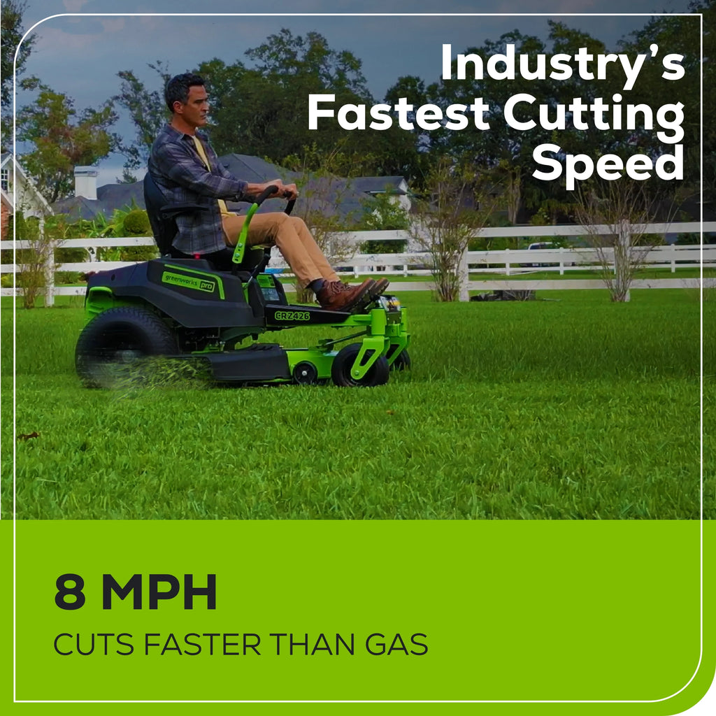 60V 42” Cordless Battery Zero Turn Riding Lawn Mower with 8Ah Batteries G568