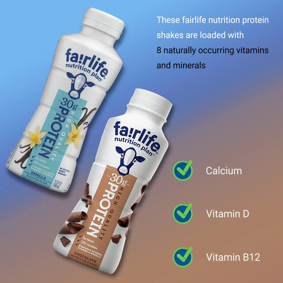 Vanilla & Chocolate High Protein Shake 12 pk Q701