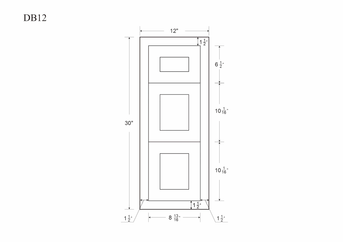 24 inch Wide Three Drawer Base Kitchen Cabinet Snow White Inset Shaker M4041