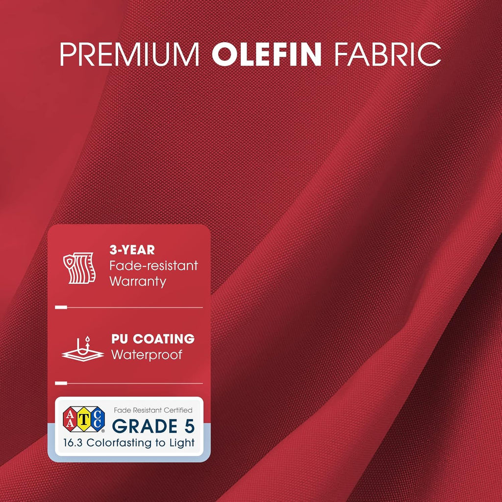 Olefin 6.6 x 9.8 FT Patio Umbrella (Apple Red) O9096