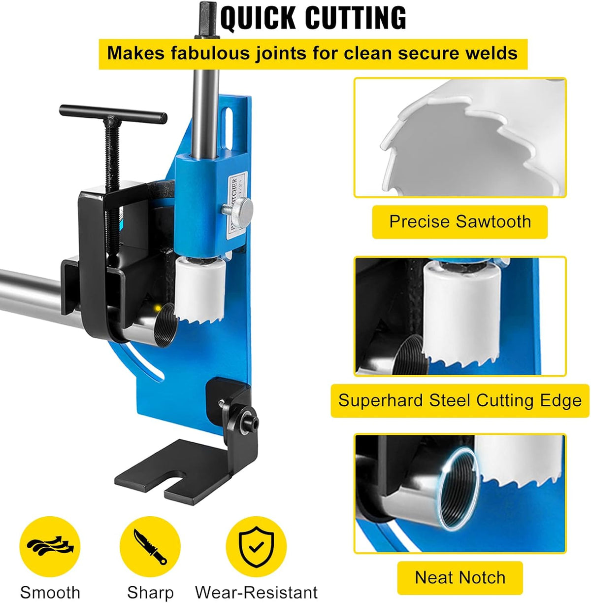 60 Degree Pipe Tubing Notcher with 13 Pc Hole Saw and Case Q2794