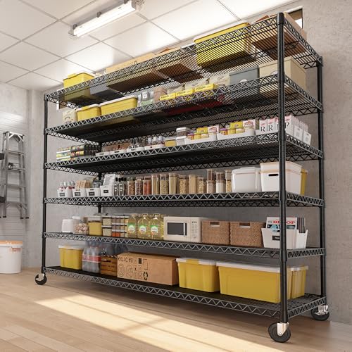 4 Tier Steel Wire Shelving Unit on Wheels J16610