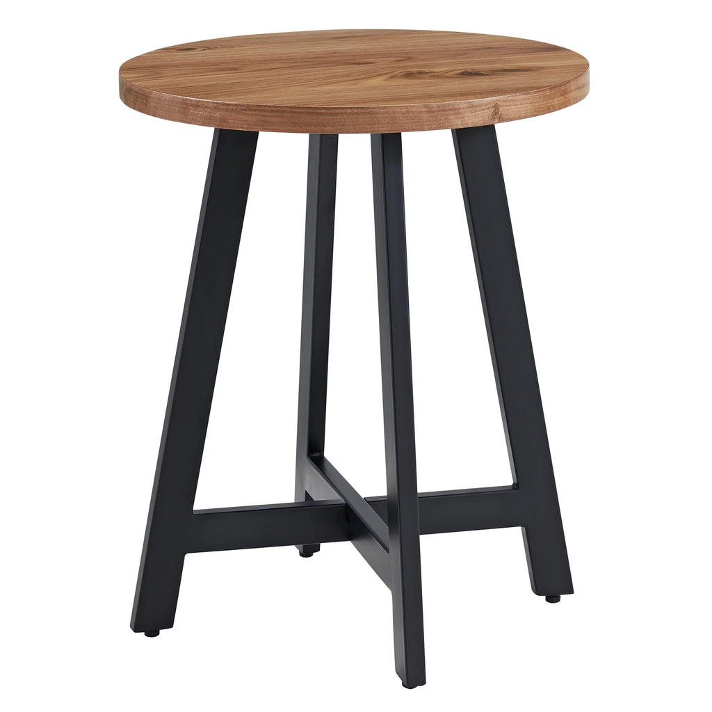 Round End Table with MDF Top and Metal Frame D482