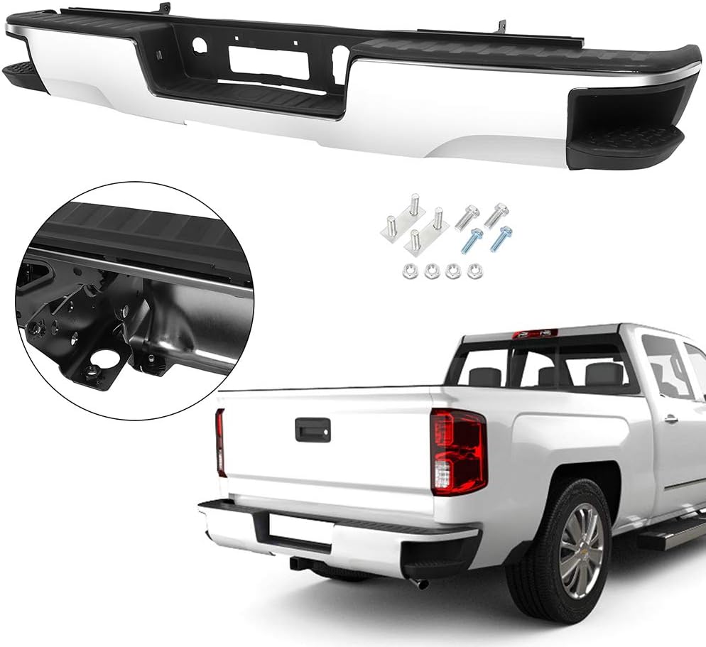 Chrome Rear Step Bumper for Chevy Silverado GMC Sierra 1500 N7428
