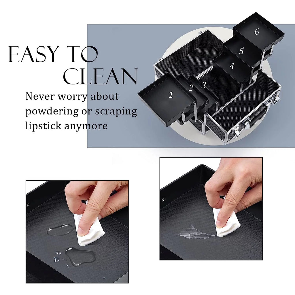 Black Extra Large Makeup Train Case L9597
