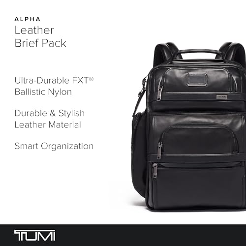 Black Leather 15" Laptop Backpack P22177