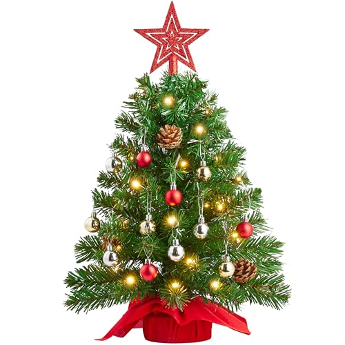 24" Mini Christmas Tree Tabletop Set with Clear LED Lights K70838