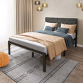 Upholstered Platform Bed with Adjustable Headboard, Full Size Metal Bed Frame X73735