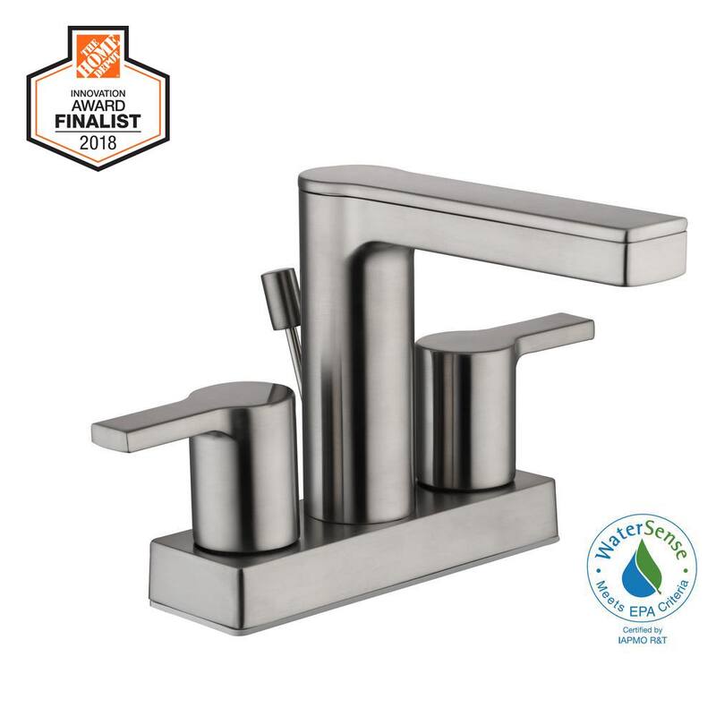 4 in. Centerset 2-Handle Low-Arc Bathroom Faucet in Brushed Nickel U13400