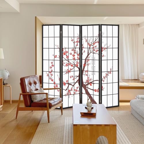 4 Panel 6FT Folding Privacy Screen, White Q78956