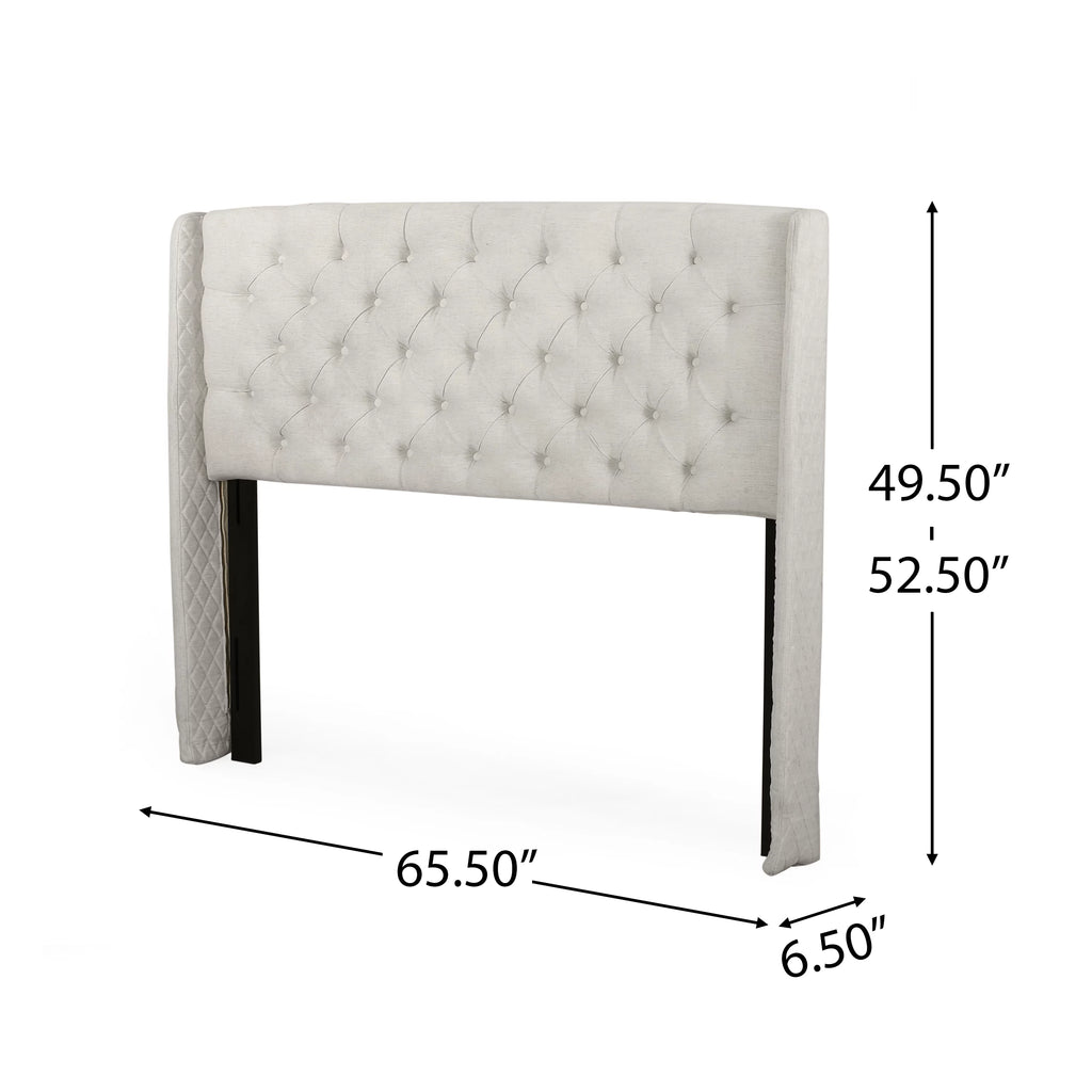 Beige Fabric Wingback Headboard F779