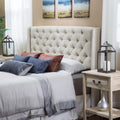 Beige Fabric Wingback Headboard F779