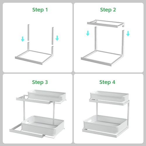 2-Tier Black Mesh Slide Out Drawer Shelf D4537