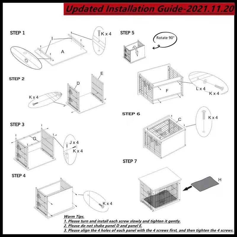 Wooden Dog Crate Furniture with Cushion and Double Doors W91911