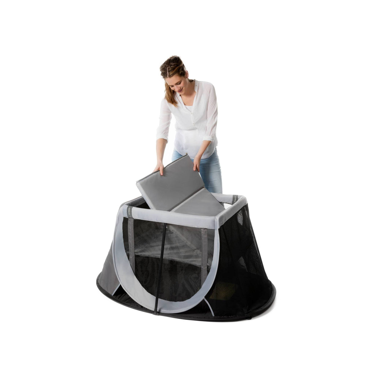 Instant Travel Cot in Grey Rock | 100% Cotton H539