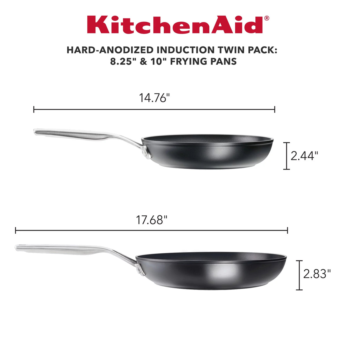 Hard-Anodized Induction 2 Piece Nonstick Frying Pan Set Z313