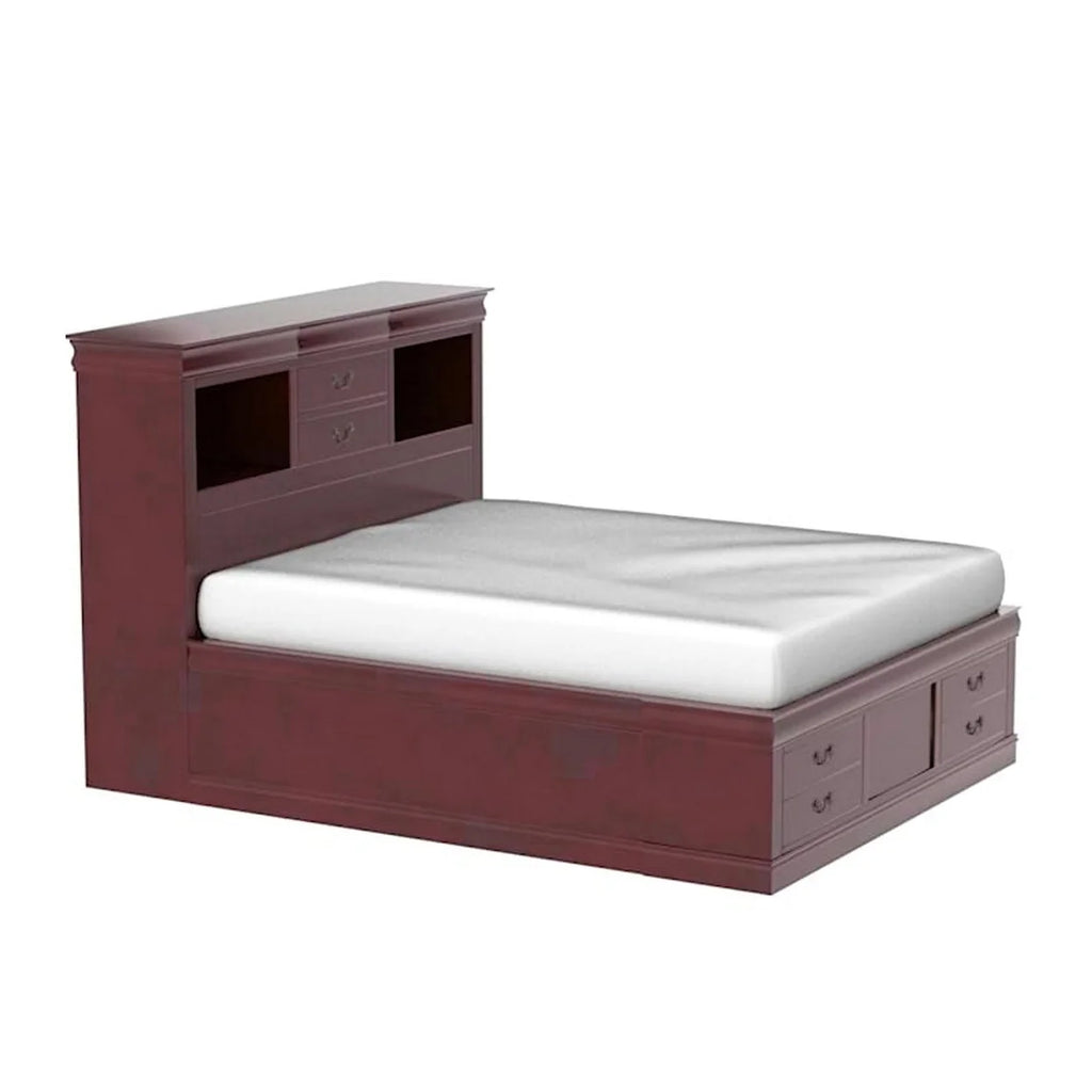 Queen Bed with Storage in Cherry C99495