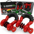 Black 3/4" Clevis D Ring Shackles 2-Pack F285518