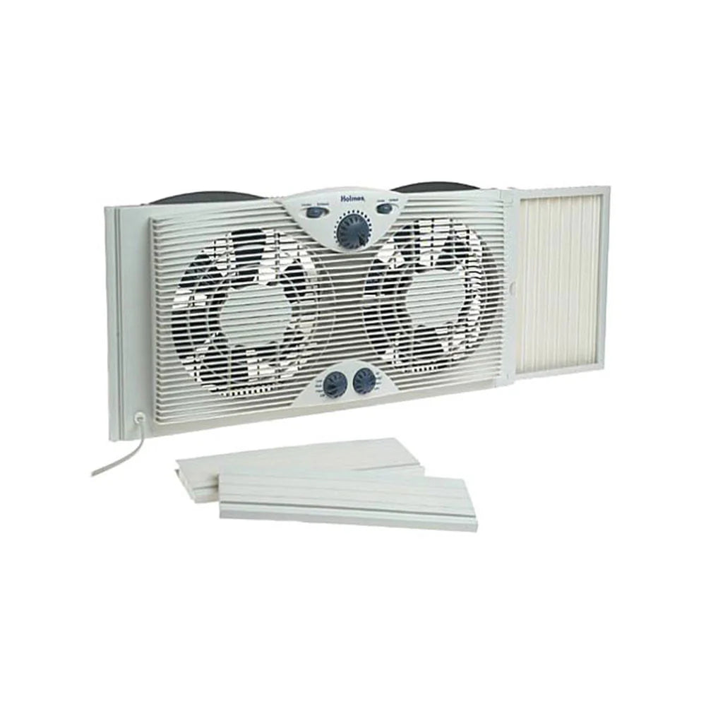 Dual Blade Twin Window Fan with Thermostat A81143