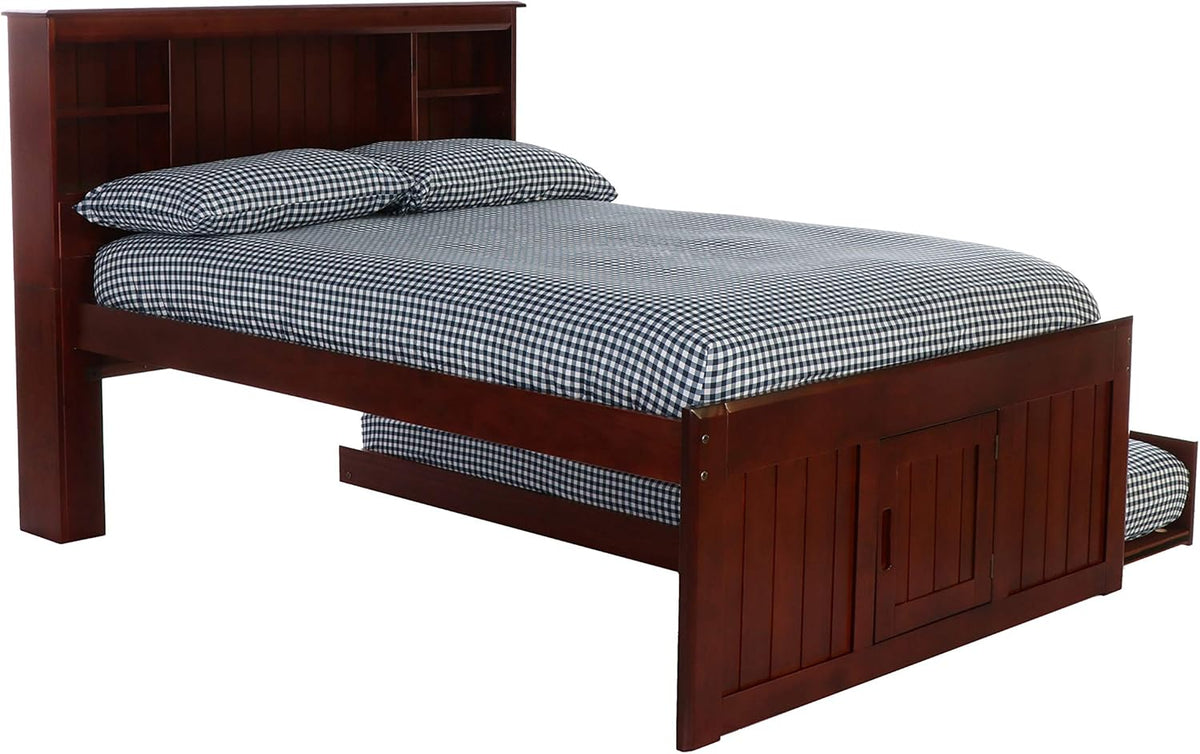 Merlot Bookcase Bed with 3 Drawers & Trundle O6870