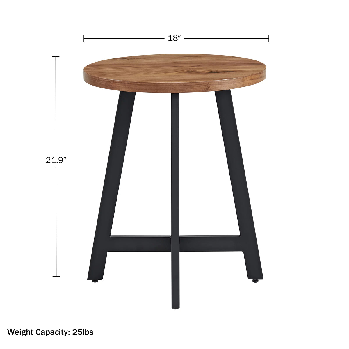 Round End Table with MDF Top and Metal Frame D482