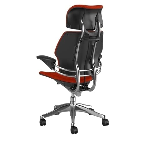 Polished Aluminum Ergonomic Office Chair with Headrest and Adjustable Arms V276418