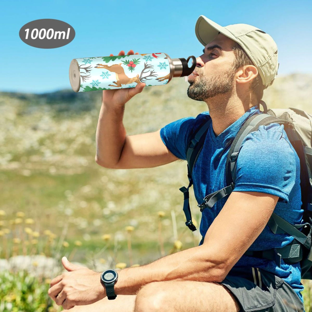 Stainless Steel Insulated Water Bottle with Straw Lid P193