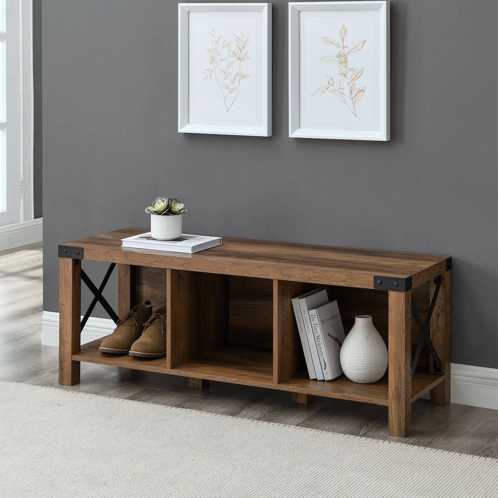Brown Storage Bench P520122