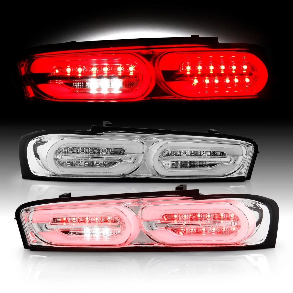 Chrome LED Tail Lights Brake Lamp Pair P561