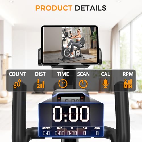 Recumbent Exercise Bike with 400LB Weight Capacity Magnetic Resistance W420