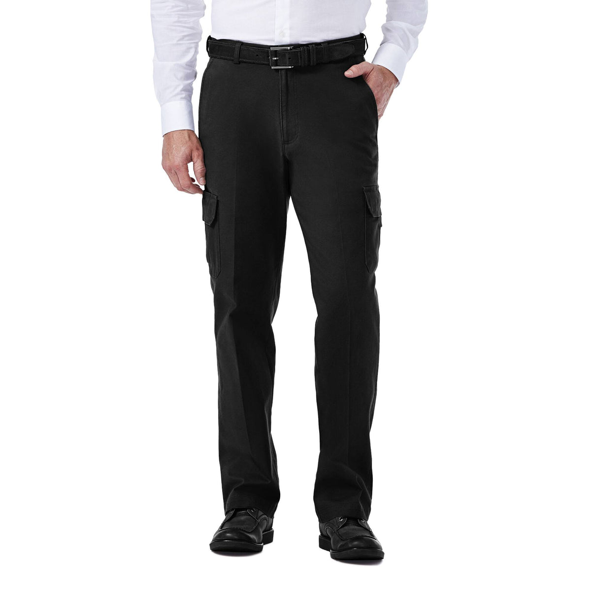 Black Stretch Cargo Pant V674
