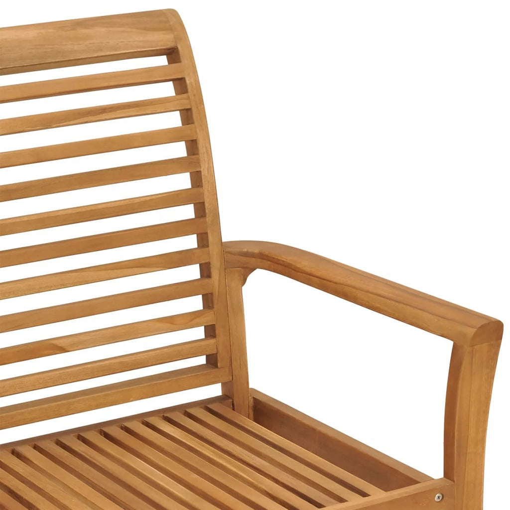 Patio Bench with Beige Cushion Solid Teak Wood W912168