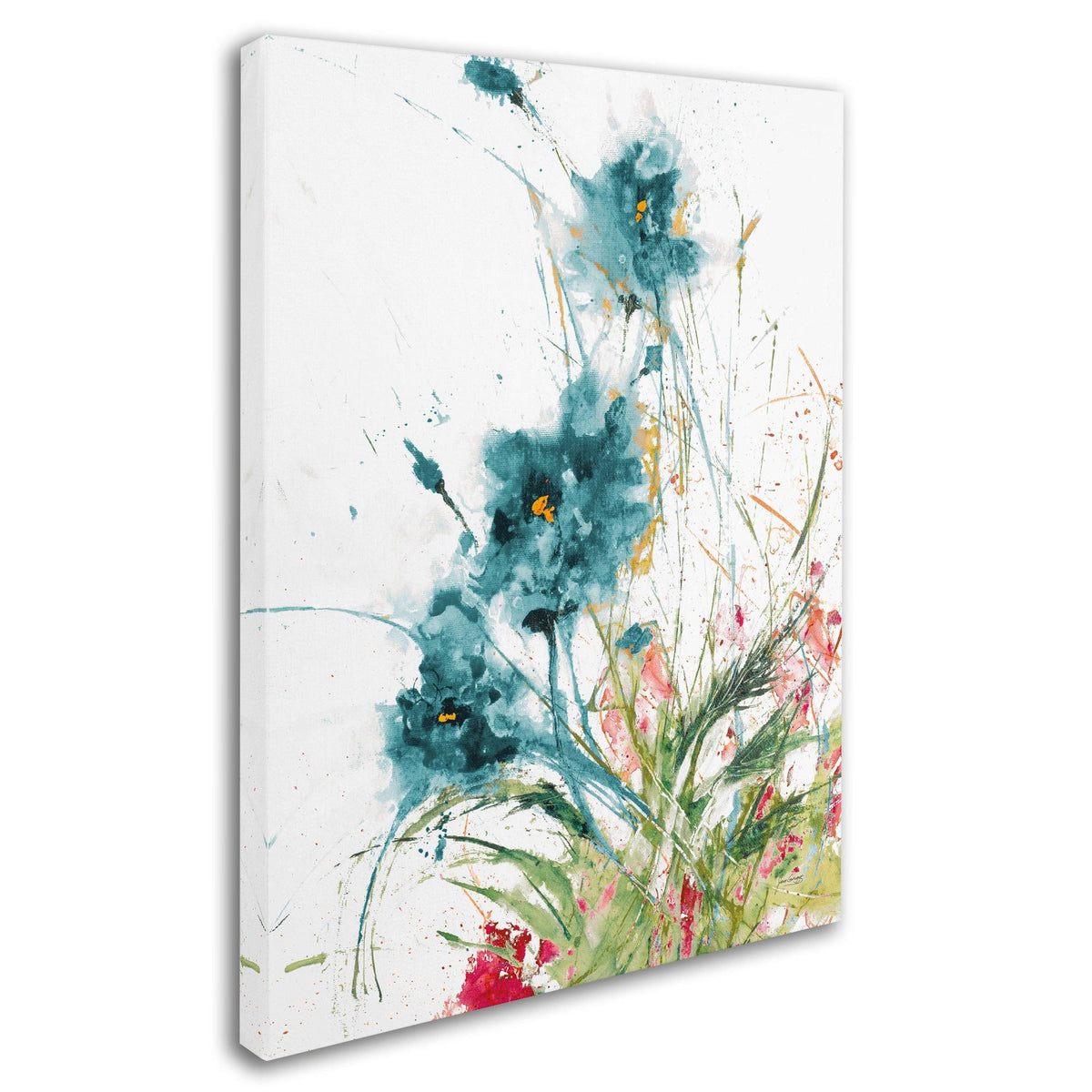 Blue Crop on White Canvas Art G4708