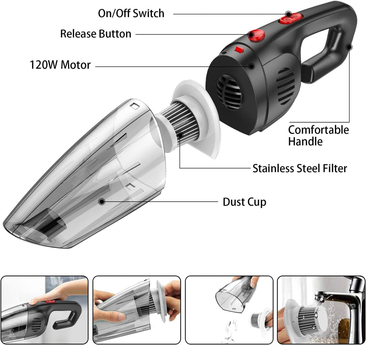 Cordless Handheld Vacuum Wet&Dry F1004