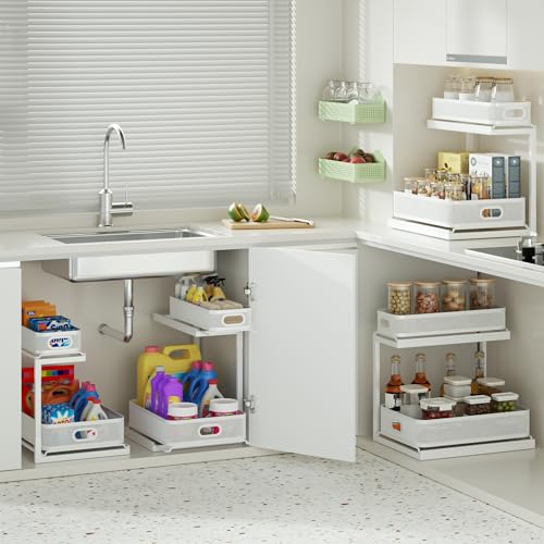 2-Tier Black Mesh Slide Out Drawer Shelf D4537