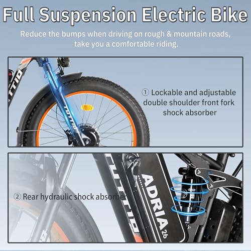 52V 30AH 26" Fat Tire Full Suspension Electric Mountain Bike Z22489