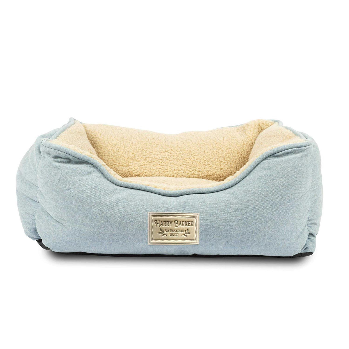 Blue Chambray Sherpa Pet Bed F10272