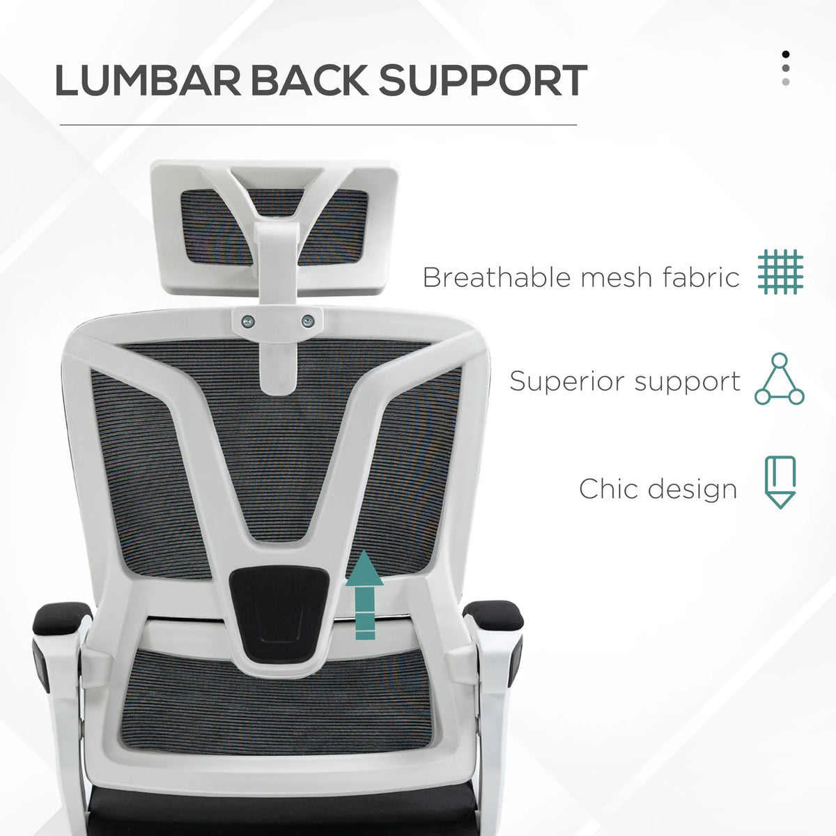 Black Home Office Chair with Adjustable Headrest and Lumbar Support B2568