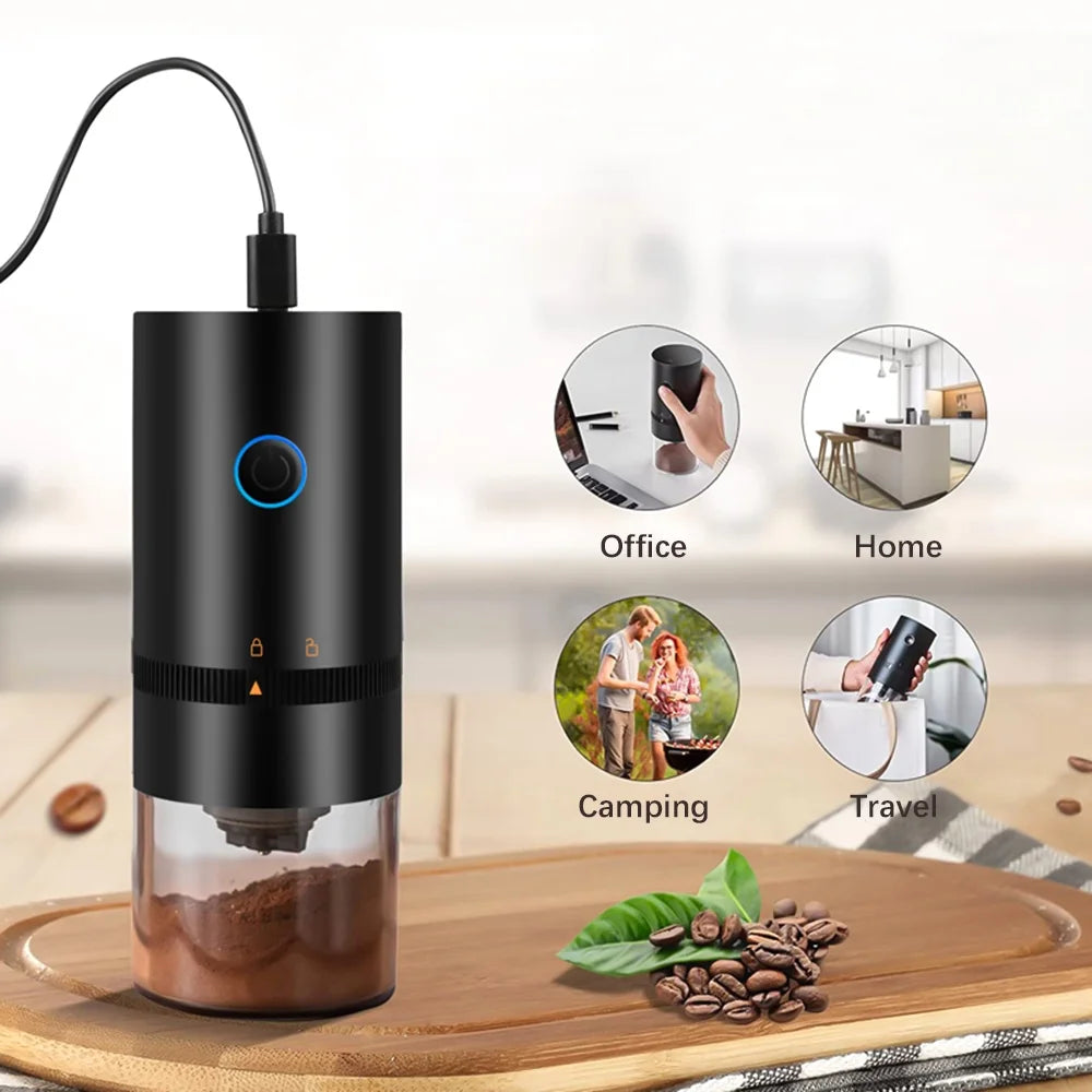 Portable Mini Electric Burr Coffee Grinder with Adjustable Coarse Fine Grinding Removable Chamber H3832