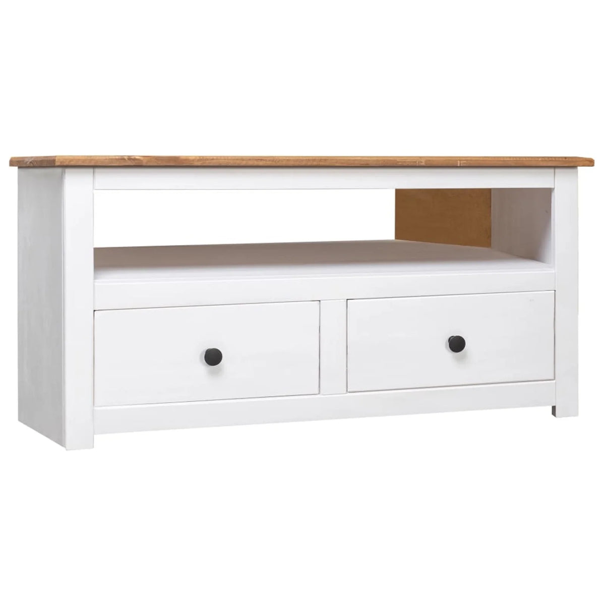 White Solid Pine Corner TV Stand E832