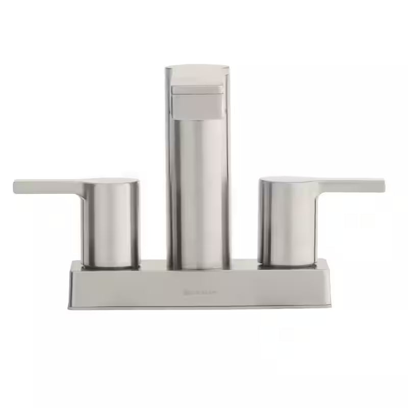 4 in. Centerset 2-Handle Low-Arc Bathroom Faucet in Brushed Nickel U13400