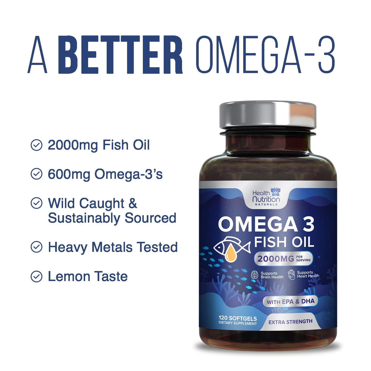 120 Softgels Omega 3 Fish Oil 2000 mg Y963609