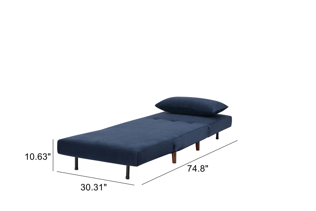 Light Gray Polyester Convertible Futon Chair E58838