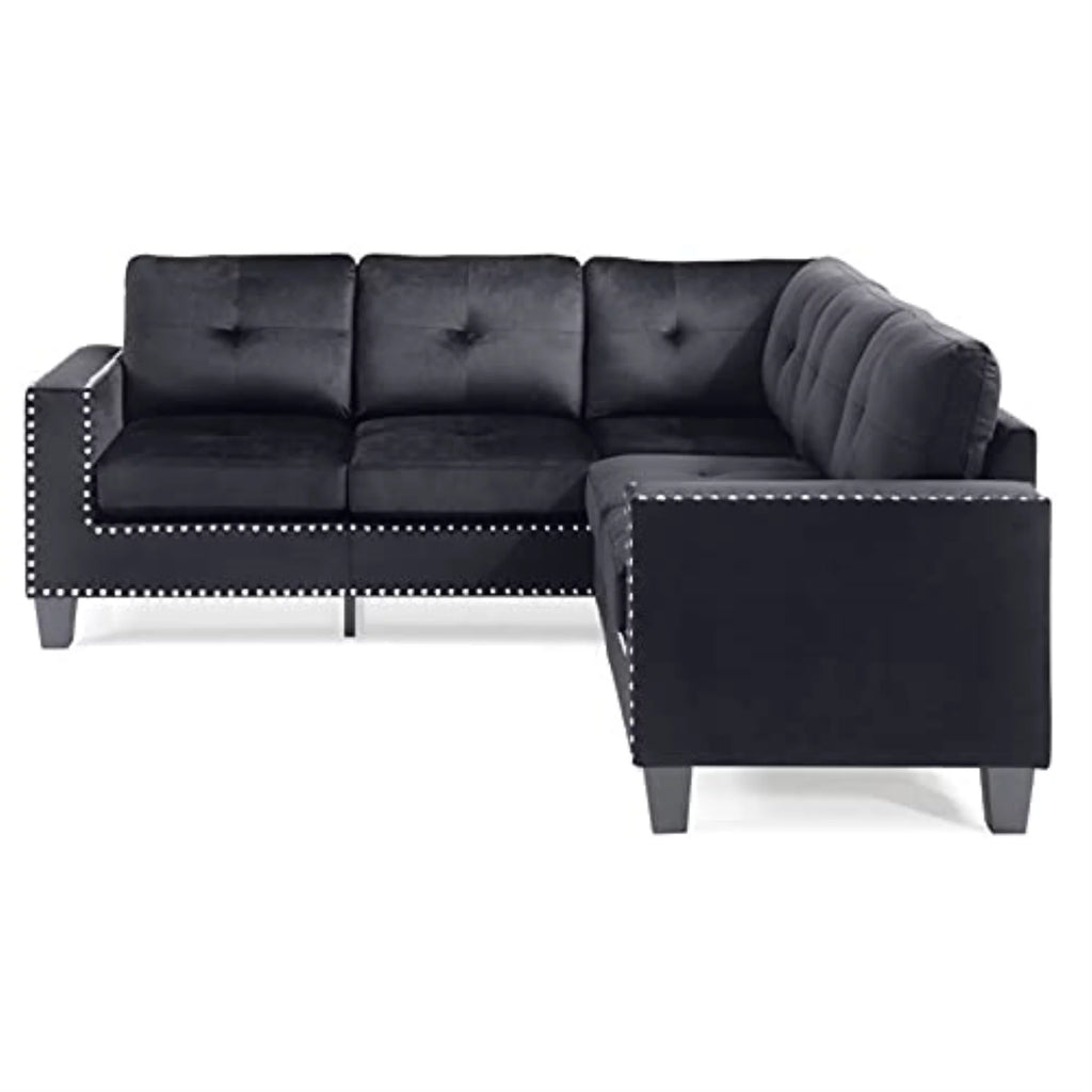 Black Velvet Sectional S94350